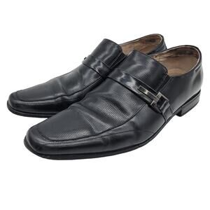 4/$25 -Stacy Adams Size 11 Men's Black Leather Square Toe Slip On Loafers